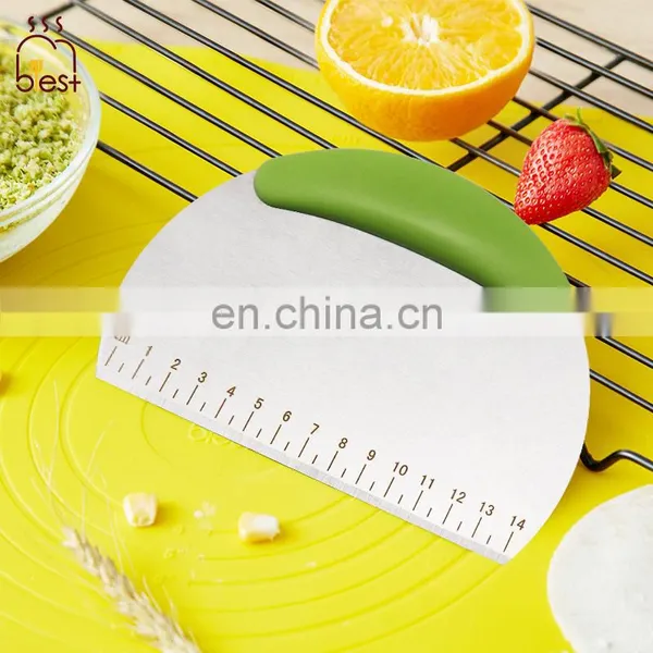 High Quality Stainless Steel Rubber Handle Kitchen Baking Flour Scraper photo-4
