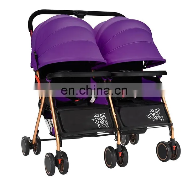 China New Folding Lightweight Double Pushchairs for Sale Cheap Jogging Double Stroller for Newborn Twins photo-6
