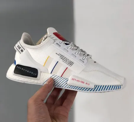 Adidas Originals NMD R1 V2 Shoes in White/black For Women Mens photo-2