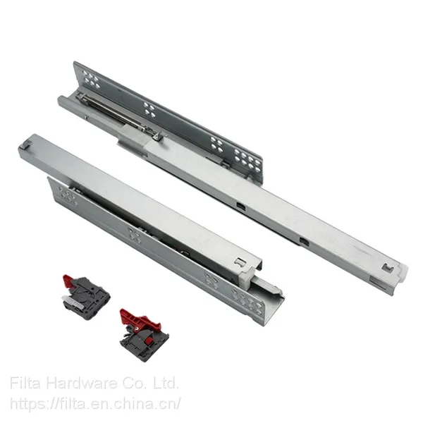Filta hardware China factory bottom mounted telescopic channel drawer slide soft closing heavy duty