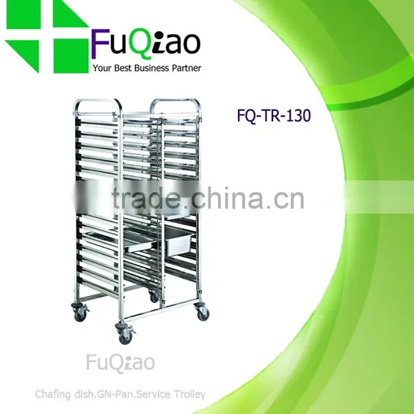 Bakery Helper Double Line Stainless Steel Kitchen Utensil Rack With Wheels Quality Choice photo-2