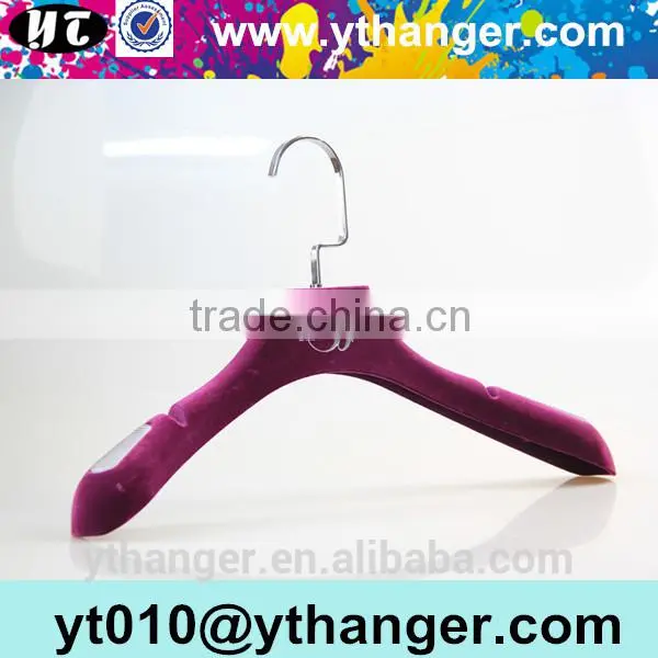 YY0545 Purple Velvet Wedding Dress Shop Plastic Hanger With Antislip Notches photo-2