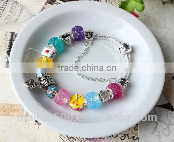 TG19 Bead Bracelet Wholesale Bracelet China Love Charm 2015 Popular Silver Handmade Glass Bead Bracelet photo-2