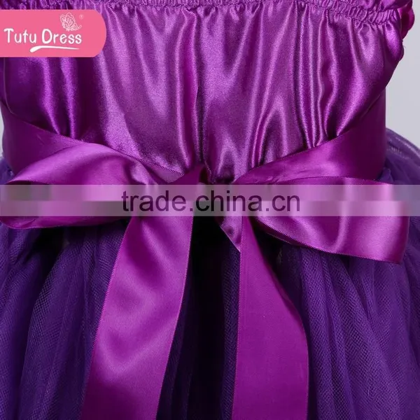 The Purple Flower New Design Birthday Girl Tutu Dress Set photo-4