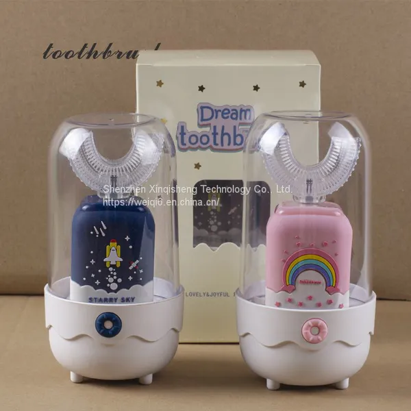 OEM Premium Rechargeable Children U-shape Rainbow Star Toothbrush StarToothbrush Kids Automatic Sonic Electric Toothbrush photo-3