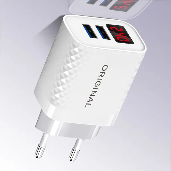 Good Quality LED Fast Charger 2 Port Quick Charger 2.1a Usb Charger for IPhone 11 12 13 photo-5