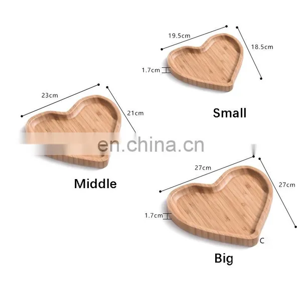 Wholesale Creative Design Restaurant Heart Shaped Bamboo Serving Tray photo-5