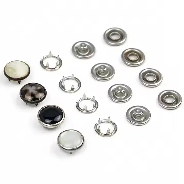 Factory Stock Buttons Stainless Steel or Brass Material Colors Pearl Snap Button Prong Pearl Snap Button for Shirts Clothing photo-2