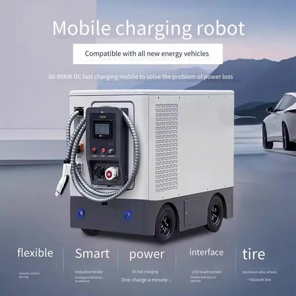 Zalip 65kwh/100kw Mobile Energy Storage Charging Vehicle, Charging Pile, Remote-controlled Driving, Suitable for Commercial Large-scale Parking Lots and Garages, New Energy Vehicle Intelligent Charging Robot photo-2