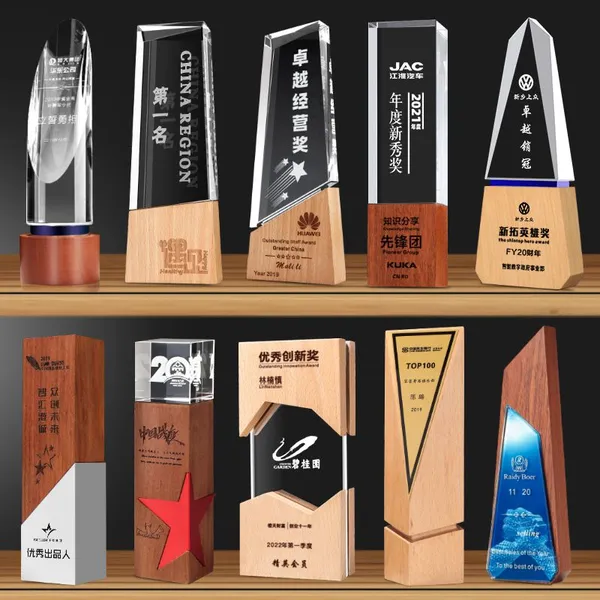 In-Stock Wholesale & Customization: Premium Wooden and Crystal Trophies—Outstanding Awards for Employee Appreciation and Service Recognition photo-3