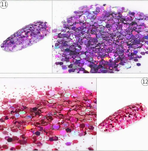 Scallion Jelly Powder, Nail Glitter, Fashionable Nail Iridescent Glitter, Nail Accessories, Body Makeup Glitter photo-2