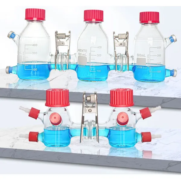 H-type MFC Microbial Fuel Cell Reactor Dual Chamber Biological Electrochemical Reaction Cell for Lab Research