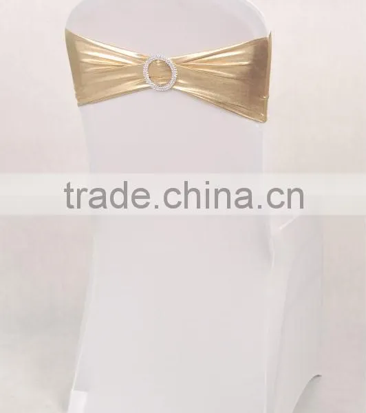 Metallic Gold Lycra Bands, Spandex Chair Bands With Buckle