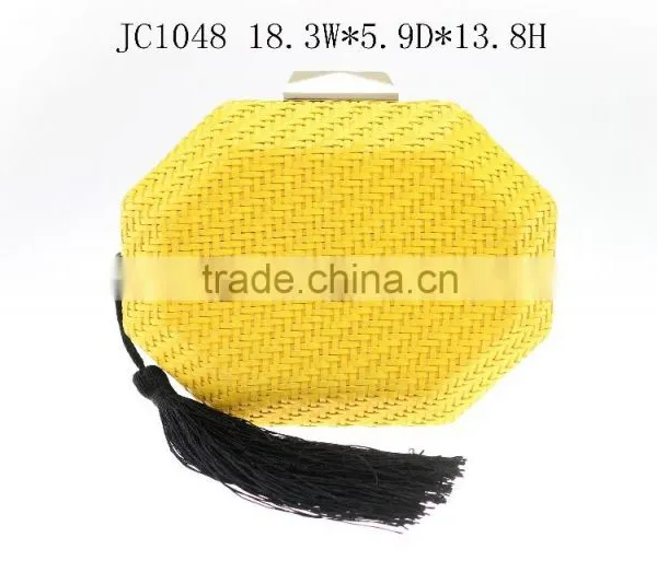 Woven Purse, Fashion Woven pu Evening Handbag Made in China