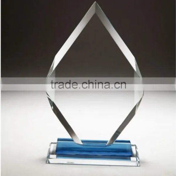 Clear Diamond Shape Crystal Trophy for Souvenir