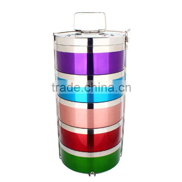 High Quality Custom Lunch Box Tiffin Carrier Thermal Lunch Box With Color Sprayed Process photo-2