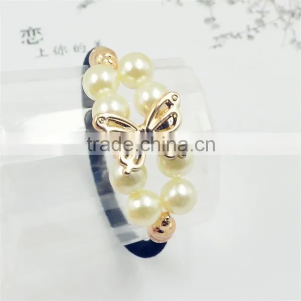 Elegant Women Hair Accessories Charm Pearl Rubber Bands Headwear Girls Elastic Hair Bands photo-4