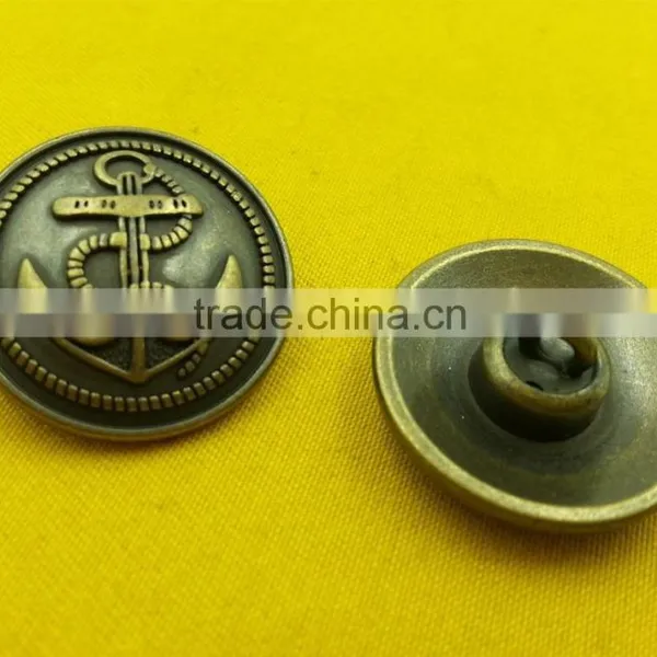 25mm Anchor Logo Metal Shank Button For Coats Wears --- M5854 photo-2