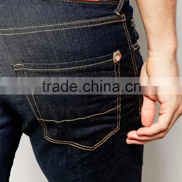 Cuffed Skinny Men Denim Jean Black Color Fade Proof Men Jean OEM Service photo-3