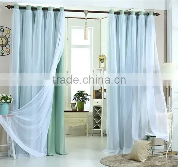 Living Room Curtains Polyester Blackout Woven Stripe Fabric photo-4