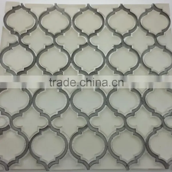 Accurate Water Jet Glass Cutting Gray Color Tile Mix Lantern