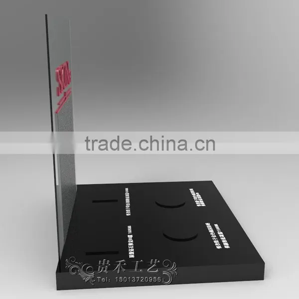 GH-U026 New Design White and Black Acrylic Cosmetic Display Stand With Customized Logo and Holes photo-5