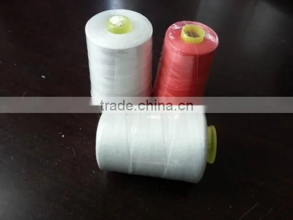 sell yarn: 100% Polyester sewing thread raw white on paper cone , optical white plastic dye tube
