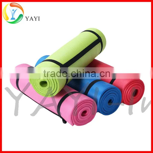 Cheap High Density NBR Exercise Yoga Mat With Carry Strap