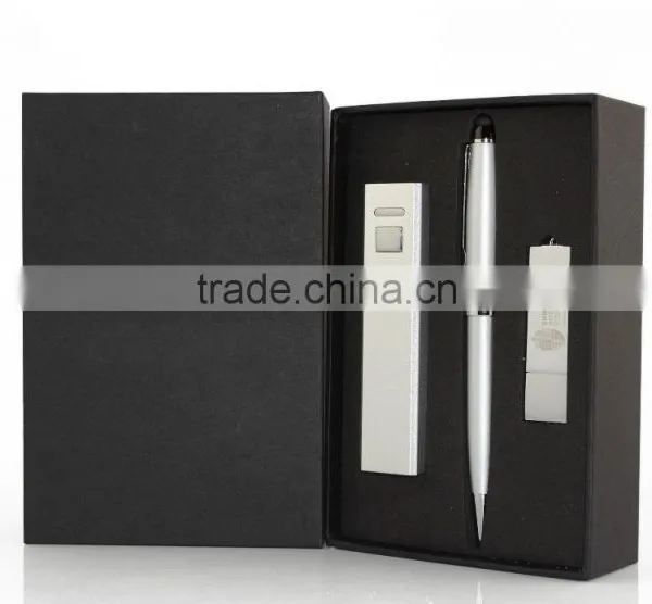 Customize Black Power Bank Pen Drive Screen Touch Pen as Business Promotional Gift Kit photo-4
