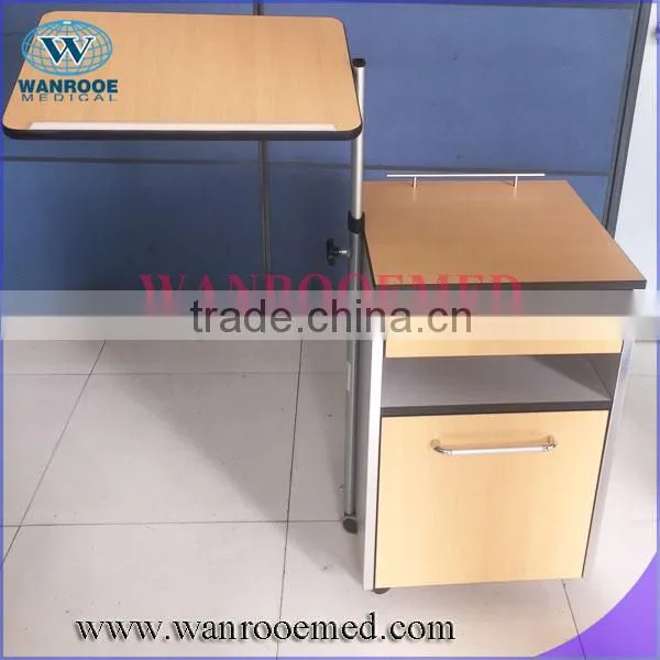 BC010E with Over bed Table Wooden bedside locker