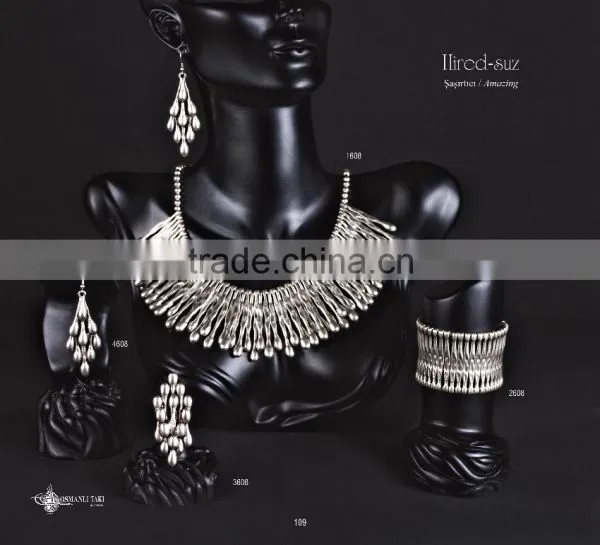 Ring Earring Bracelet Necklace Authentic Turkish Jewelery Set Made in Turkey photo-2