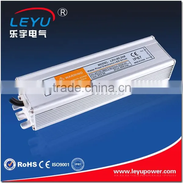 24v High Efficiency AC DC for LED Strip 60w Waterproof Led Driver