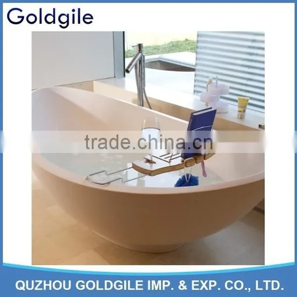 Multifunctional Natural Bamboo Bathtub Caddy With Soap Tray photo-2