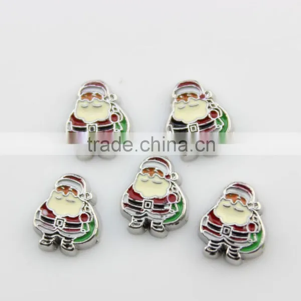 2015 Locket Charms Santa Claus Christmas Floating Charms Fit Floating Locket