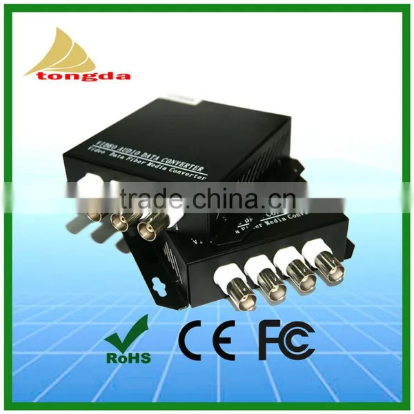 High Quality Optical Video Converter 4ch Video + 1ch RS485 Data