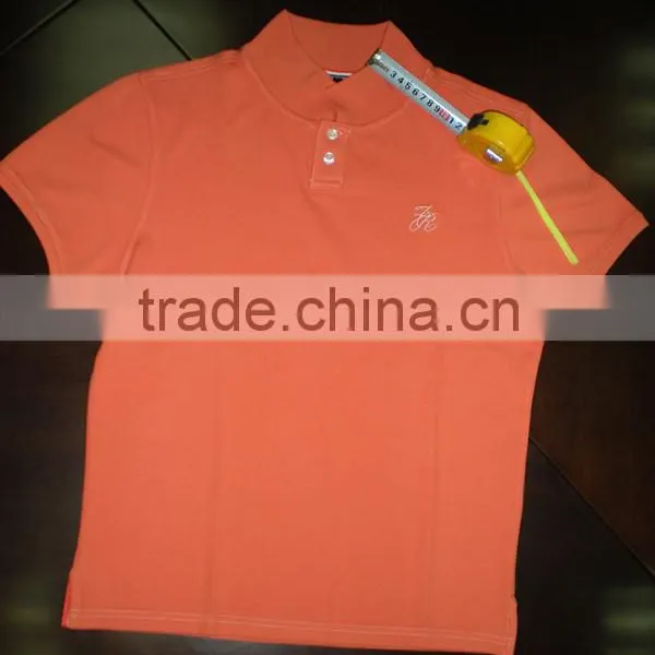 2015 Pure Cotton Garment Dye Polo Shirts With Garment Wash Result