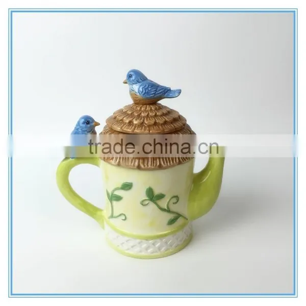 House Use Hand Print Ceramic Tea Pot Canister photo-2
