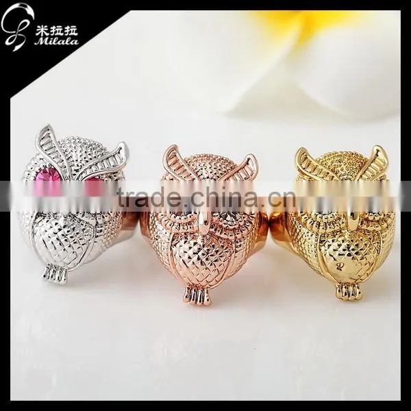 White Gold Diamond Ring Owl Shape photo-4