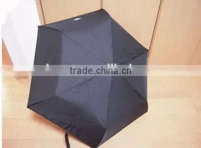Aluminium Cheap Advertising 3 Folding Black Promotion Umbrella photo-2