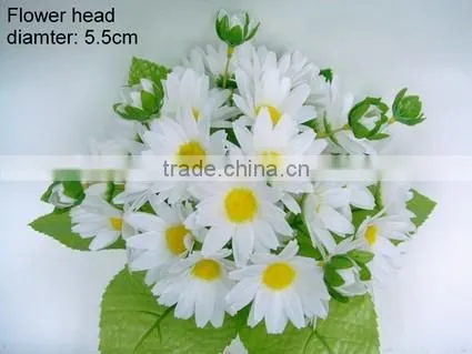 Hot Sale H21cm White Silk Wedding Flowers Daisy Bouquet photo-2