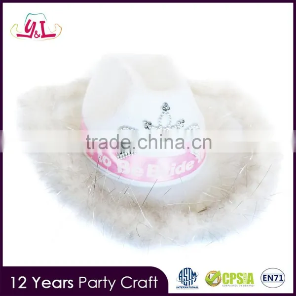 China Bride Cowboy Hat With Crown For Hen Party Wedding