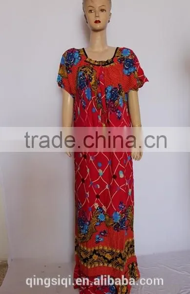 Fashion Short Sleeve Arab Lady Long Gown
