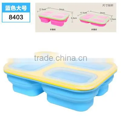 Hot Selling Microwave Bento Lunch Box Silicon Food Containers photo-5