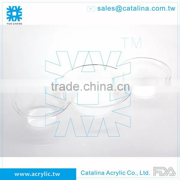 High Quality Acrylic 3 Round Compartment Food Tray