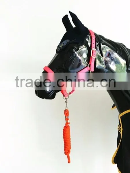 Stripe Nylon Horse Halter With Brass Hardware and Horse Lead Rope photo-3