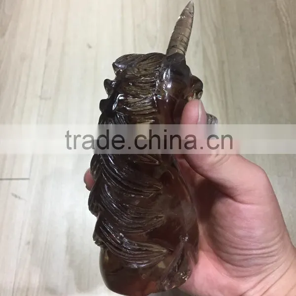 Natural Smoky Rock Quartz Crystal Unicorn photo-2