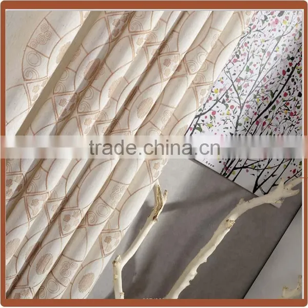 2016 Hot Sale Beautiful Polycotton Embroidery French Window Curtains Fabric photo-2