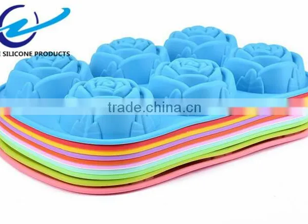 6 Lattices Flower Silicone Cake Pan Cake Mold Silicone