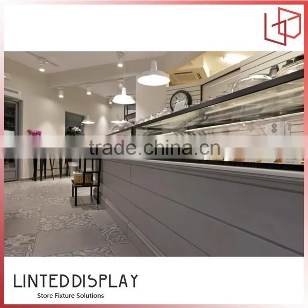 Interior Shop Design Elegant Wood Bread Display Cabinet for Store photo-6