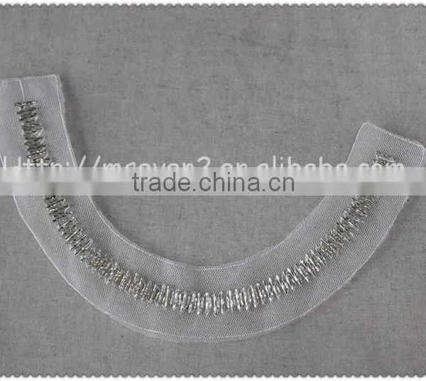 2016 Fahion Handmade Crystal Tube Bead Collars, White Organza Beaded Collar for Garment photo-5